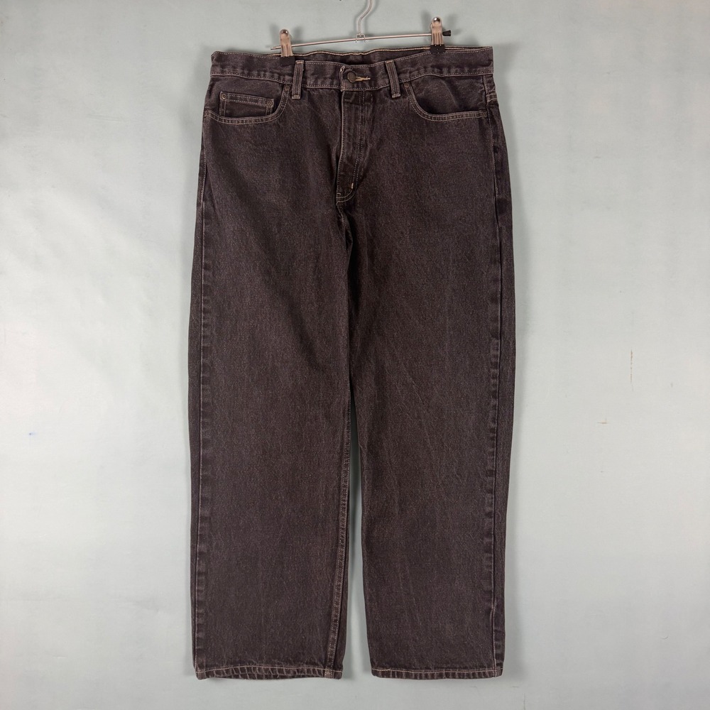 Vintage Y2K Faded Glory Black Baggy Skater Wide Leg Jeans 36x28 (Fits 34x28)